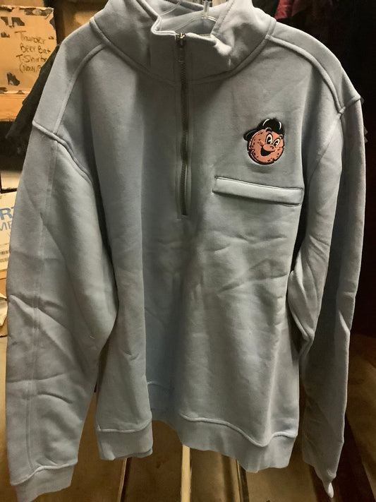 Slice Powder Blue 1/2 Zip Fleece-0