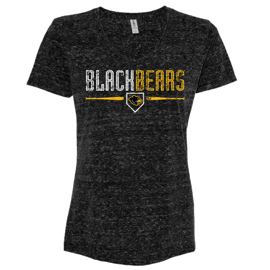 West Virginia Black Bears Ladies Black Heather Alt Document T-Shirt-0