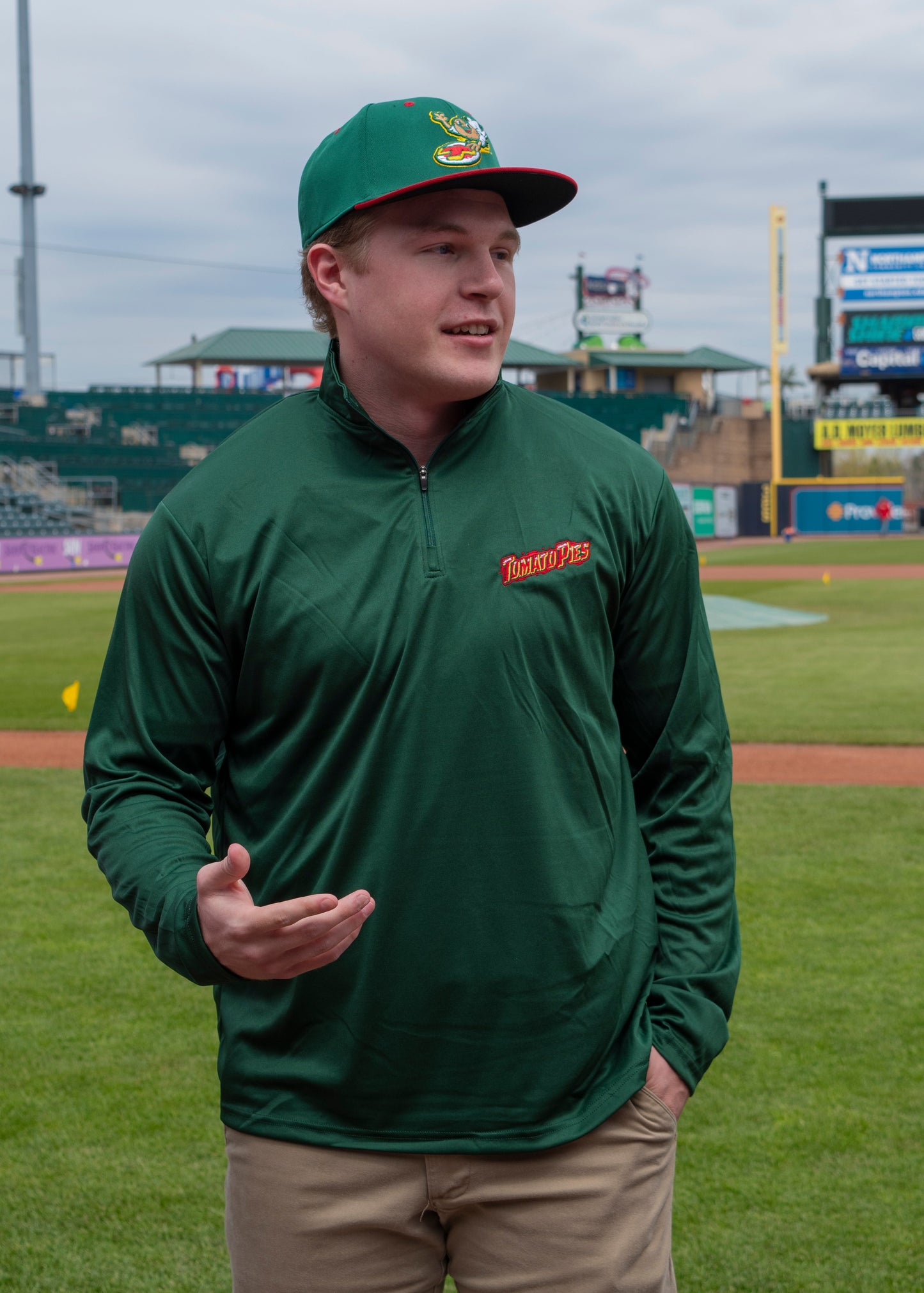 Tomato Pies Wordmark Performance 1/4 Zip Pullover