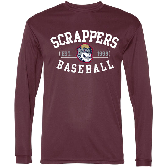Scrappers Maroon Dri-Fit Performance Long Sleeve Shirt-0