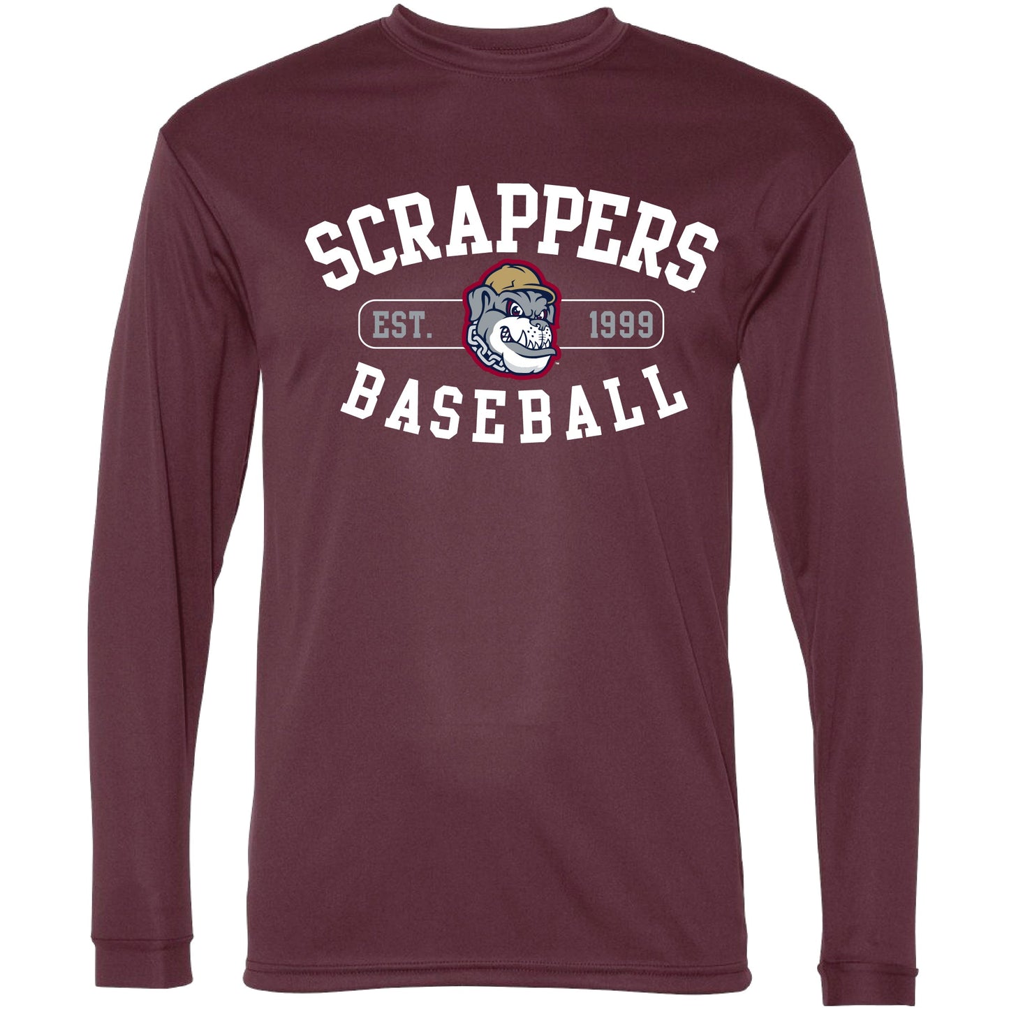 Scrappers Maroon Dri-Fit Performance Long Sleeve Shirt