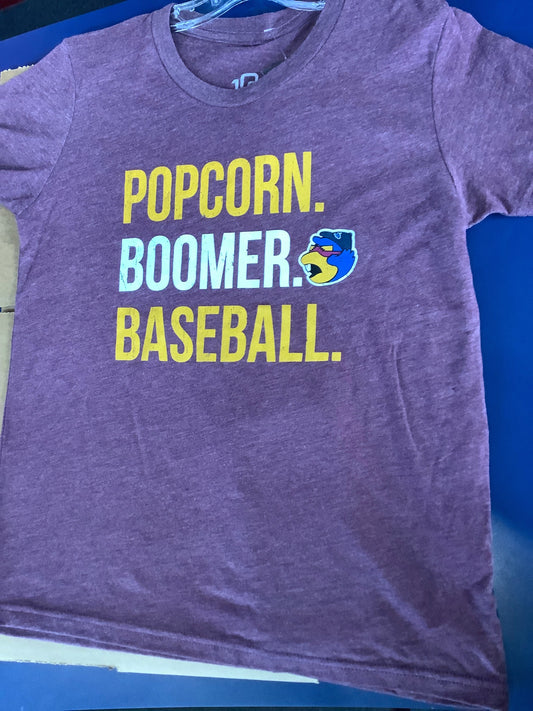 Youth Popcorn Boomer Baseball Tee-0