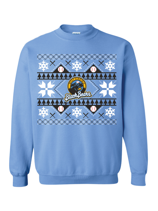 West Virginia Black Bears Blue Pri Holiday Crewneck-2