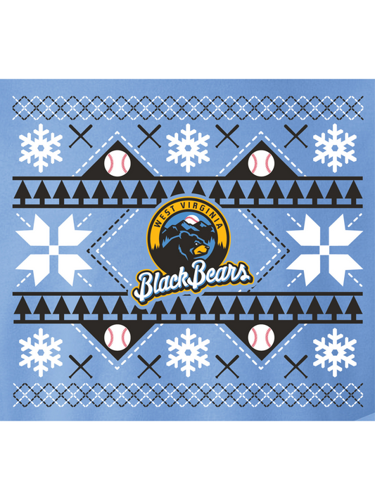 West Virginia Black Bears Blue Pri Holiday Crewneck-3