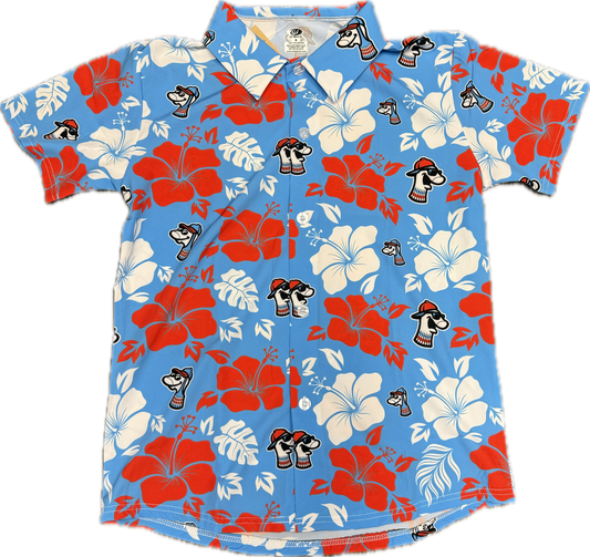 Hawaiian "Honolulu Blue" Cool Guy Button Up-0