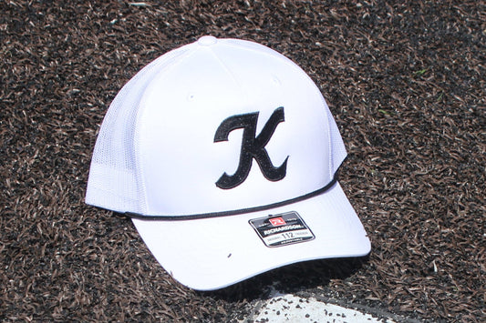 White "K" Trucker Rope Hat-0