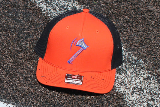 Orange and Black "Ax" Trucker Hat-0