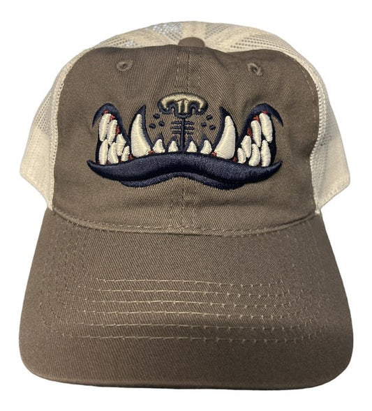 Youth Adjustable Grey/White Teeth Hat-0