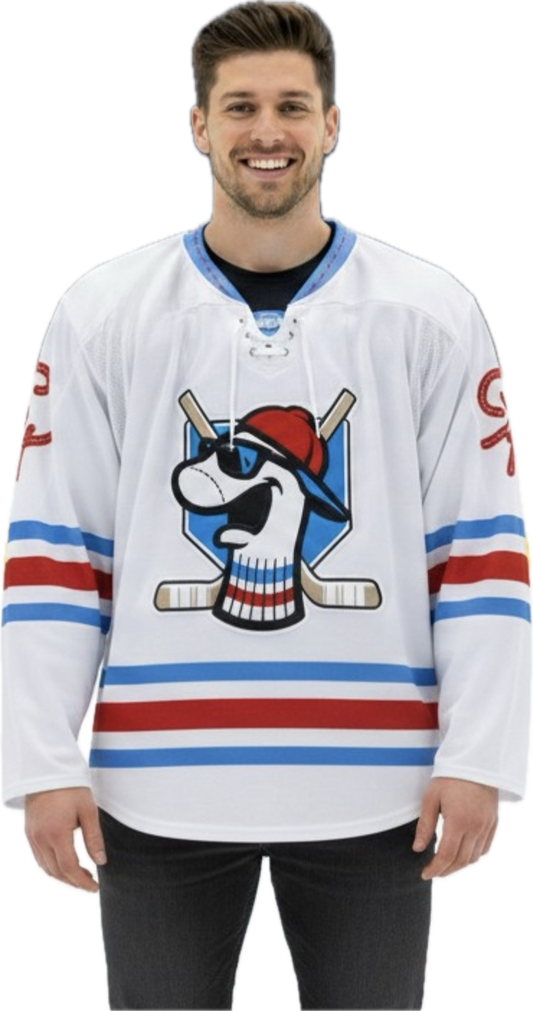 Sock Puppets White Hockey Jerseys-0
