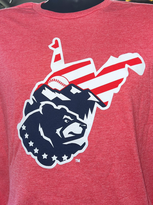 West Virginia Black Bears Red State Stars & Stripes Tee-1