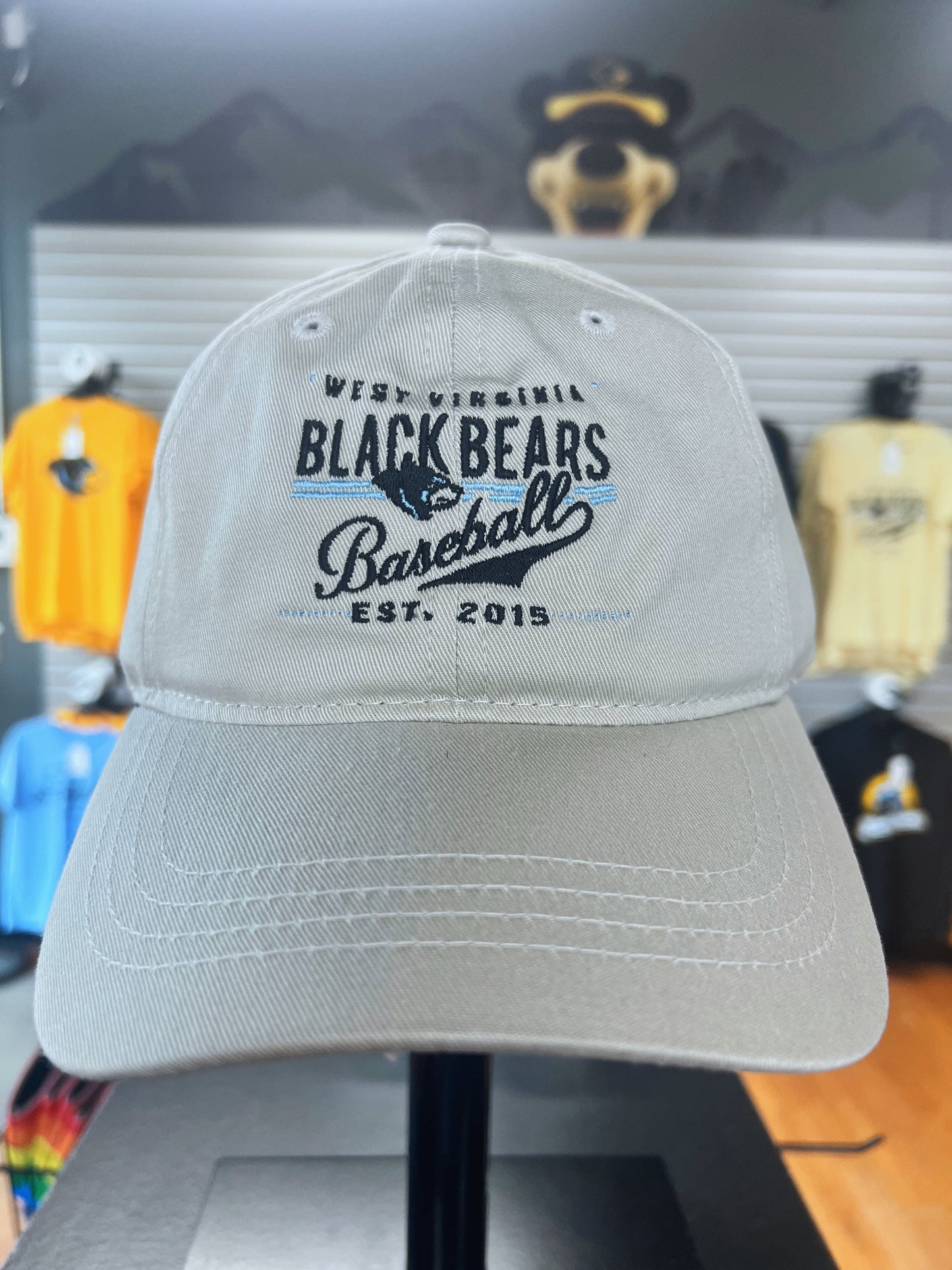 West Virginia Black Bears Khaki Dad Adj. Hat