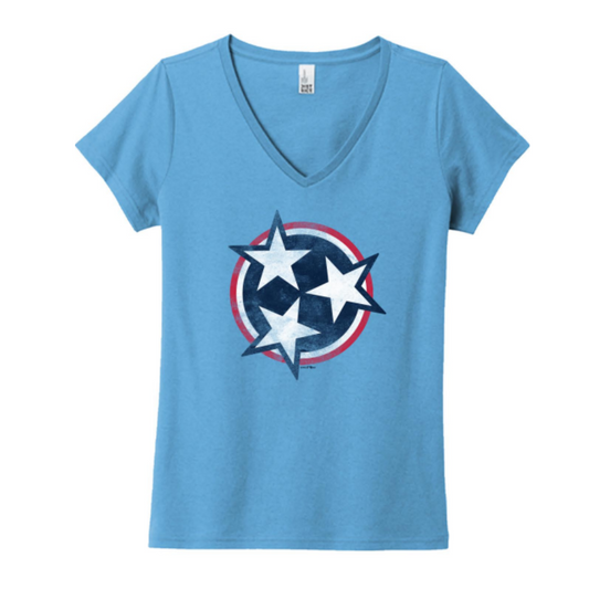 Ladies Aquatic Blue Tri-Star Tee-0