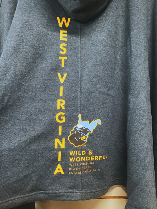 West Virginia Black Bears Ladies Navy Poncho-3