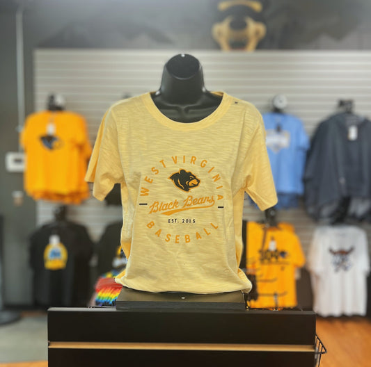 West Virginia Black Bears Ladies Yellow Relaxed Tee-0