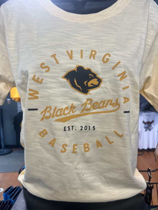 West Virginia Black Bears Ladies Yellow Relaxed Tee-1