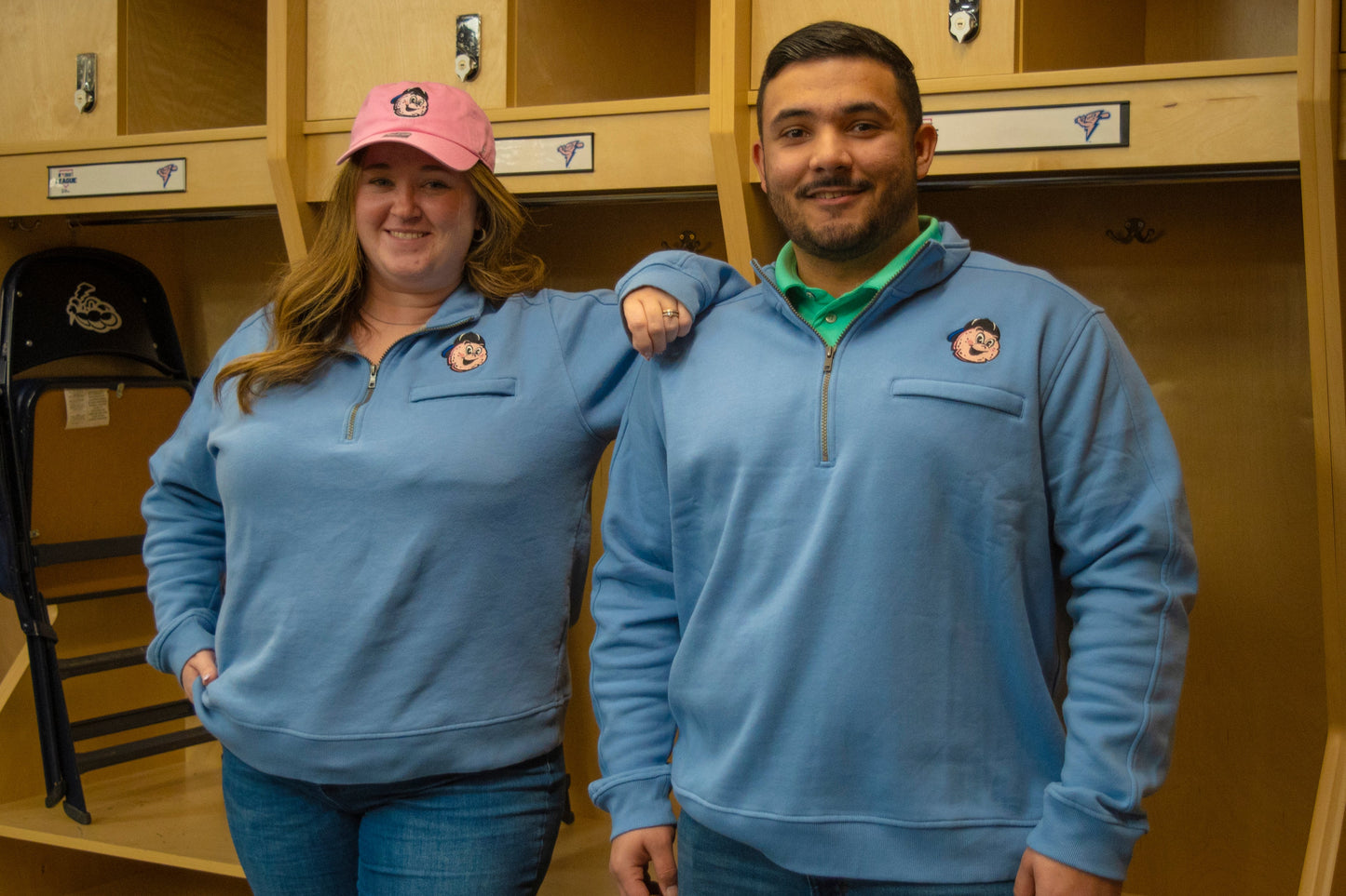 Slice Powder Blue 1/2 Zip Fleece