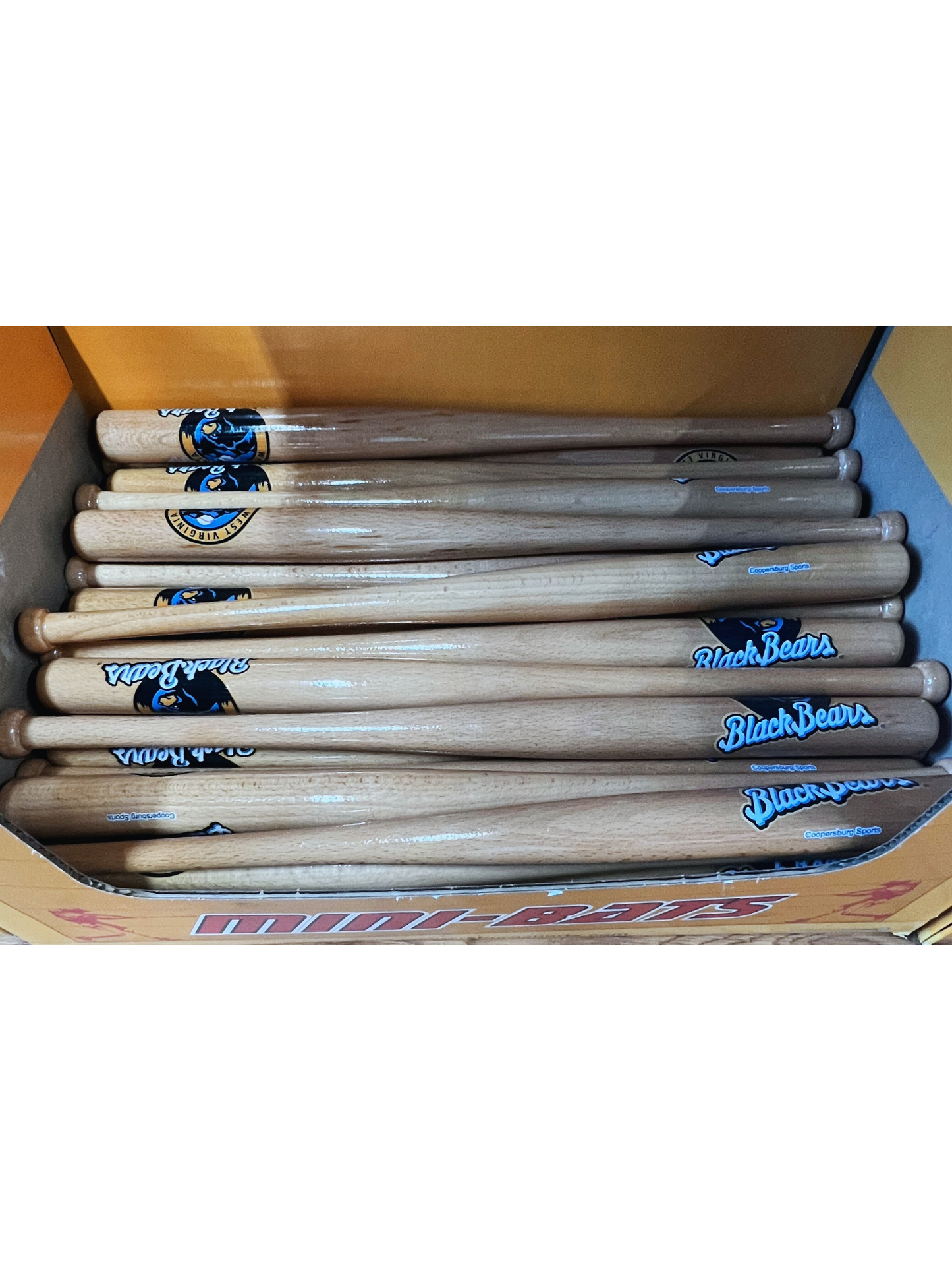 West Virginia Black Bears Colored Mini Bats