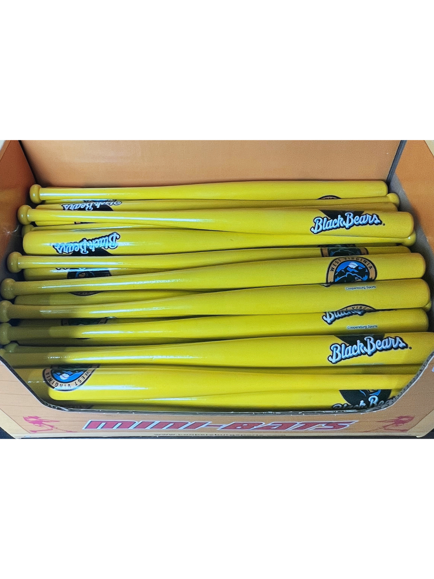 West Virginia Black Bears Colored Mini Bats