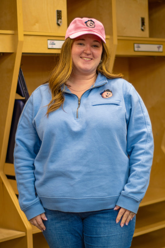 Slice Powder Blue 1/2 Zip Fleece-0