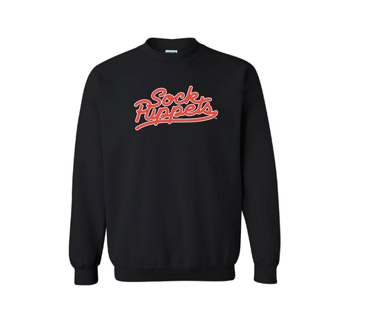 Sock Puppets Script Black Crewneck-0