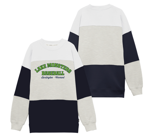 Vermont Lake Monsters Women's Icon Colorblock Crewneck-0