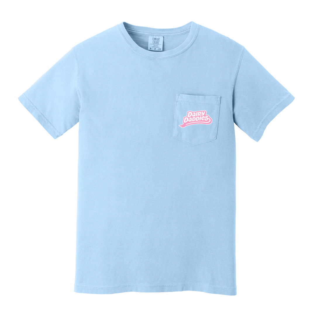 Comfort Colors Baby Blue Dairy Daddies Pocket T-Shirt