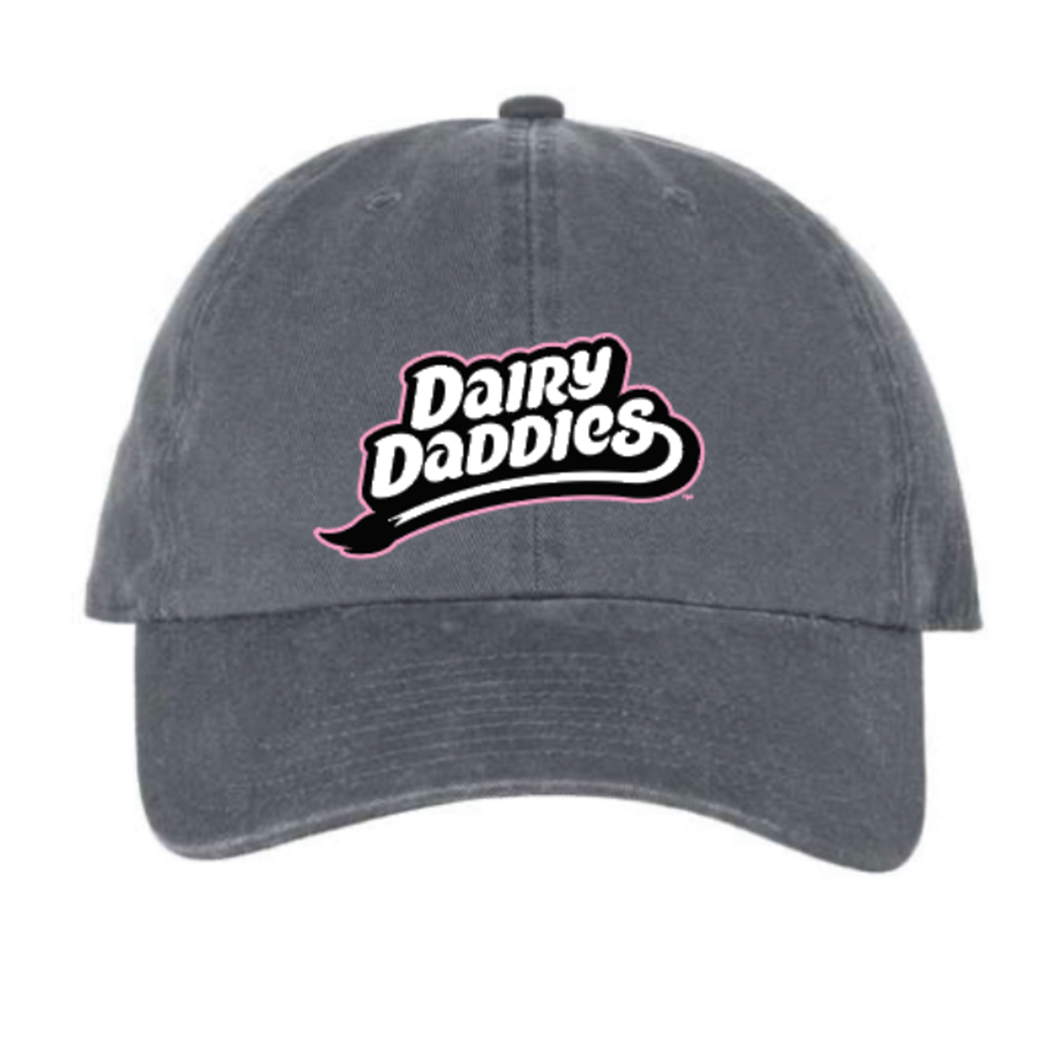 Dairy Daddies Script Charcoal Dad Hat