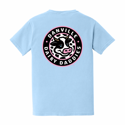 Comfort Colors Baby Blue Dairy Daddies Pocket T-Shirt-1