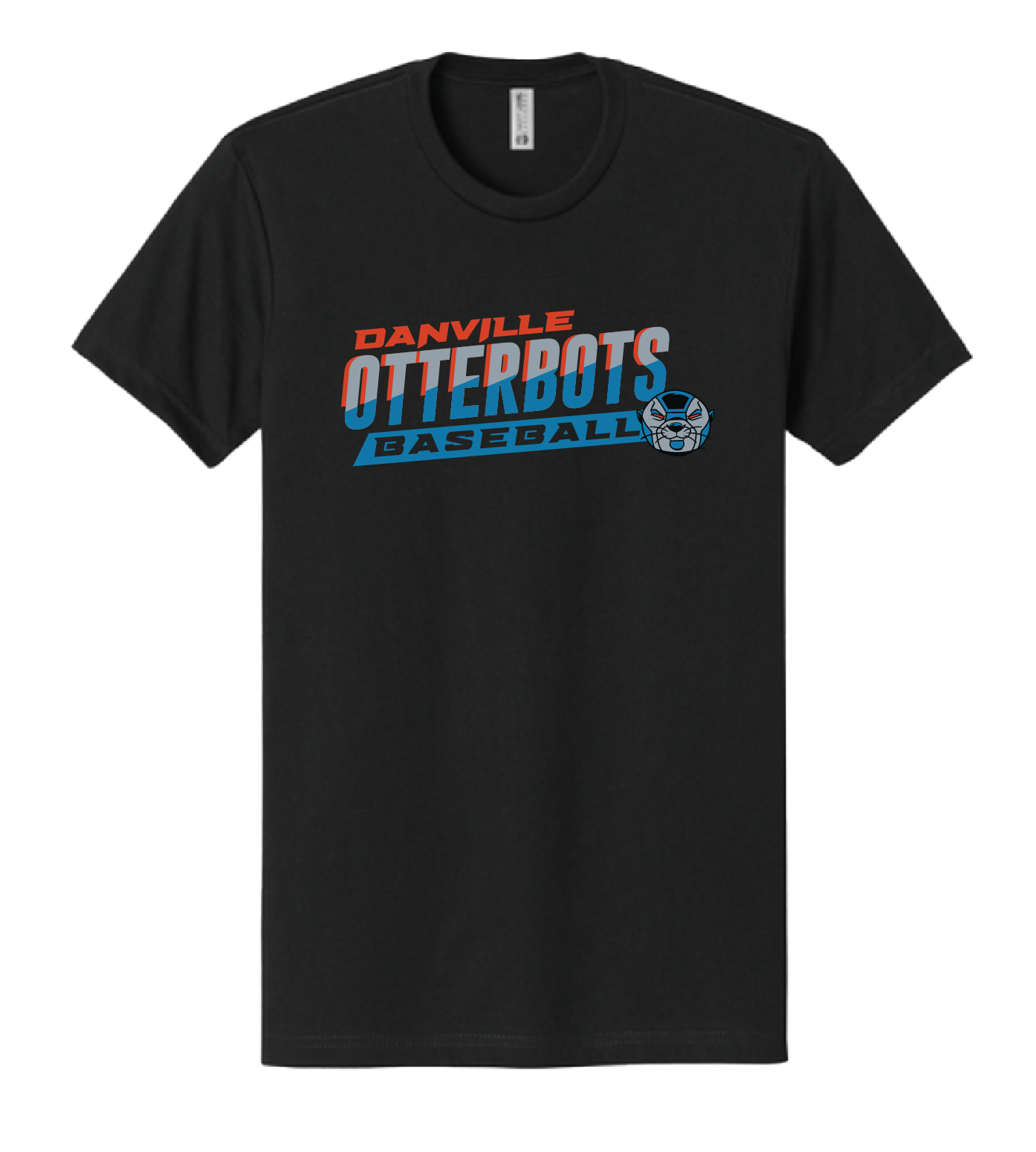 Black Otterbots Victory Lettering Style T-Shirt