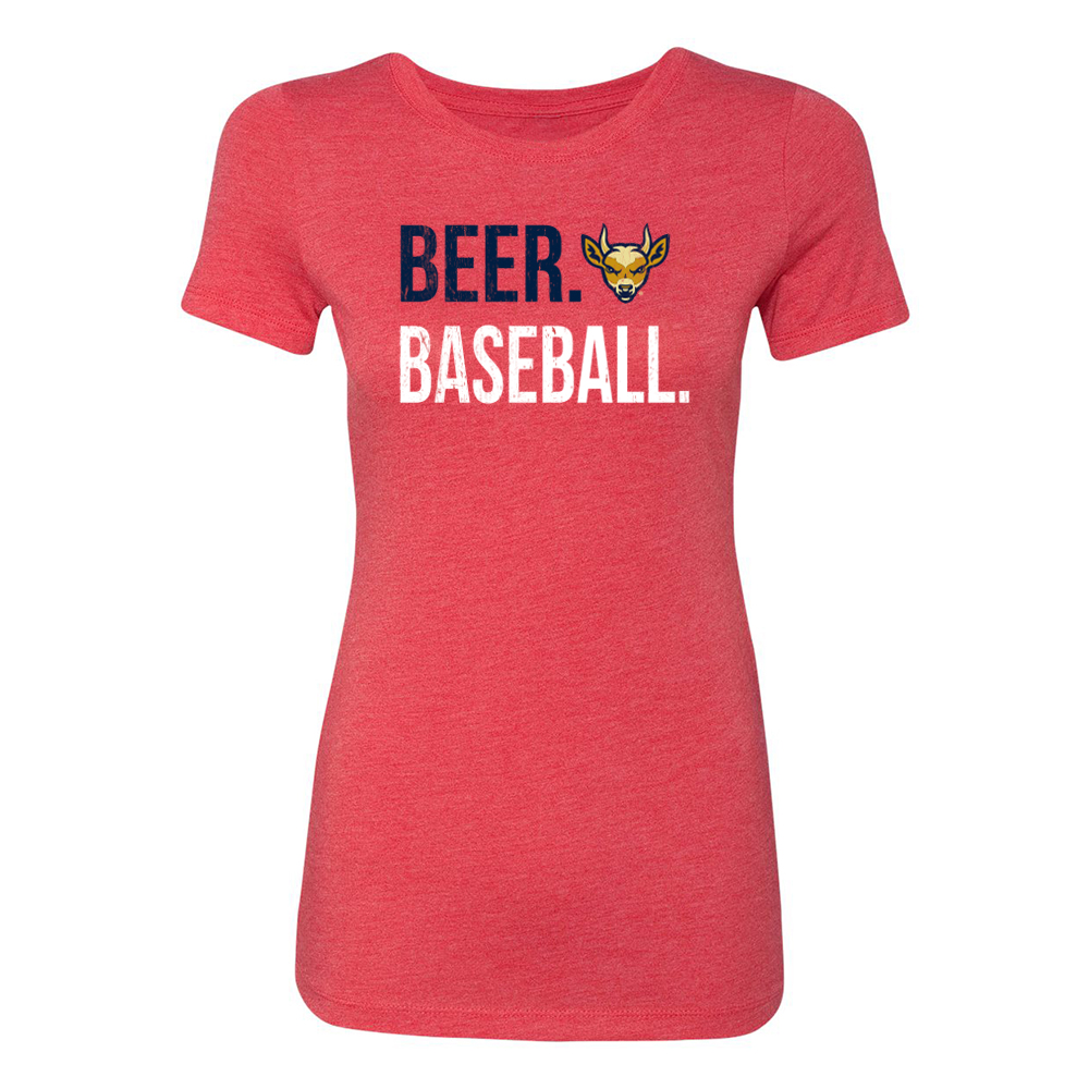 State College Spikes Women's Beer Baseball Tee-0
