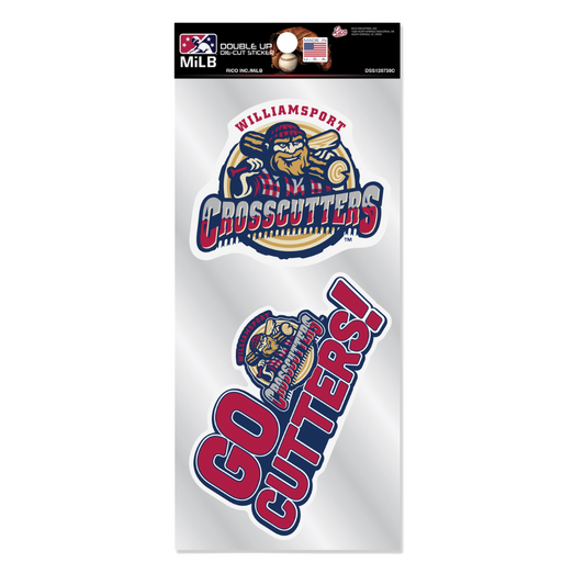 Williamsport Crosscutters Double Die-Cut Sticker Pack-0