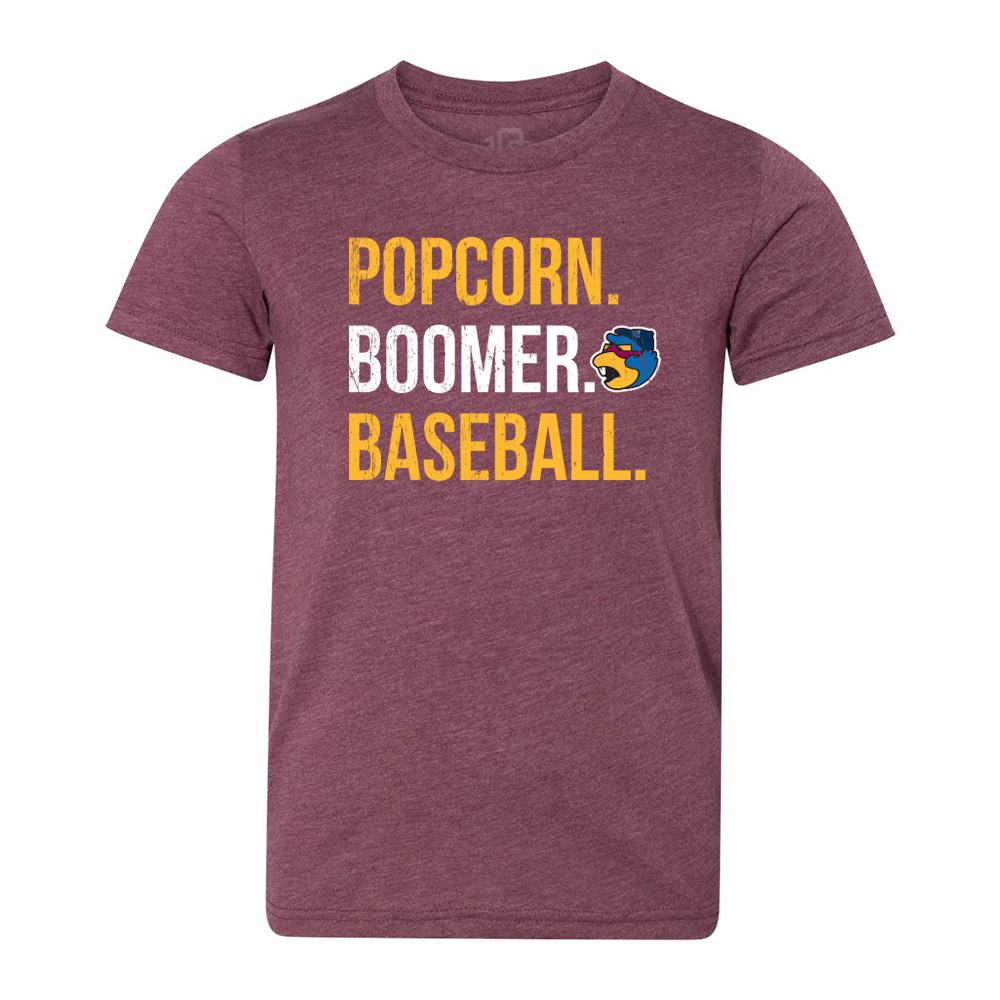 Youth Popcorn Boomer Baseball Tee