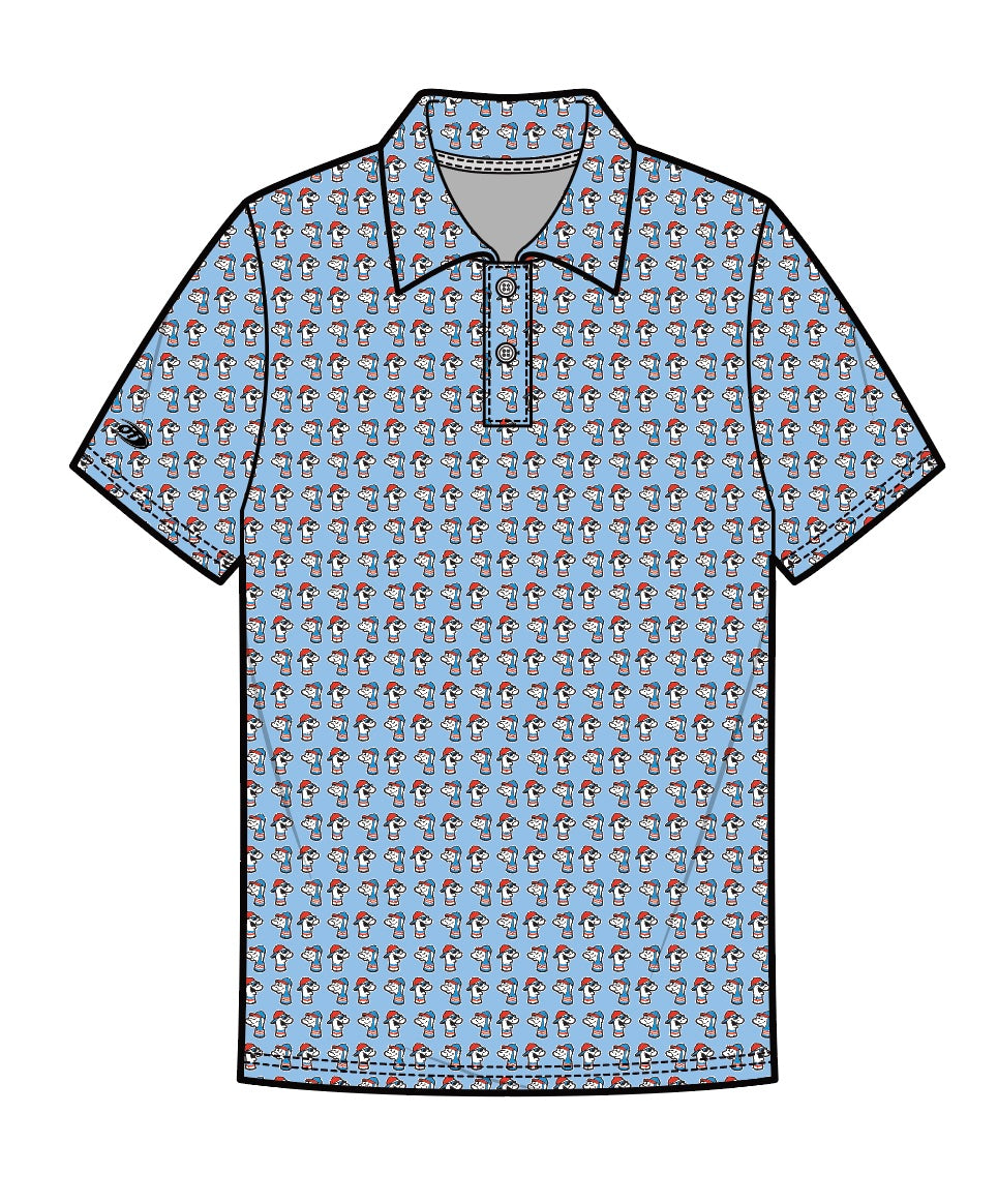 Sock Puppet Blue Character Polo