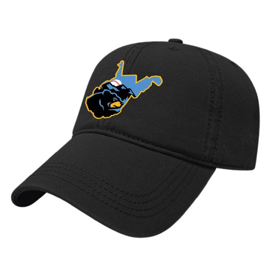 West Virginia Black Bears Black State Logo Twill Adj. Hat-0