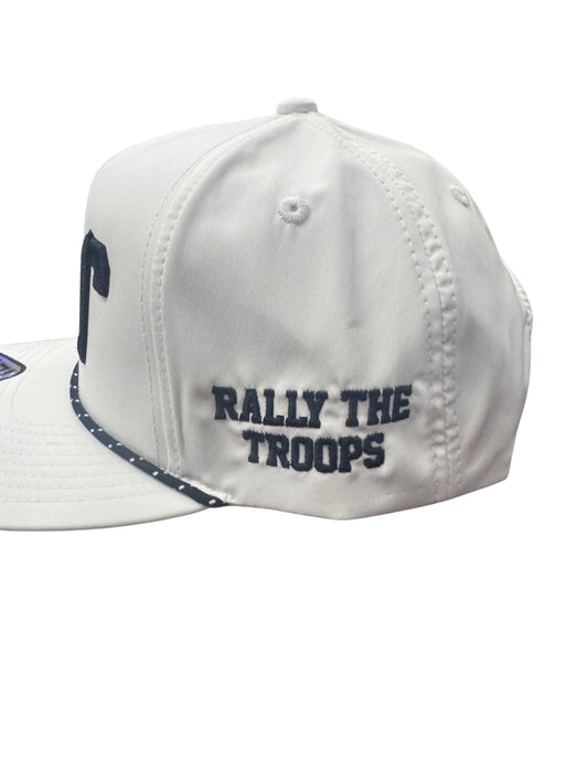 White Upside Down JC Snapback Hat-1