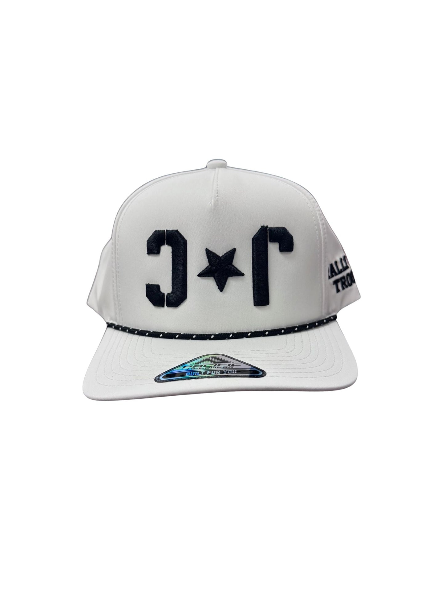 White Upside Down JC Snapback Hat