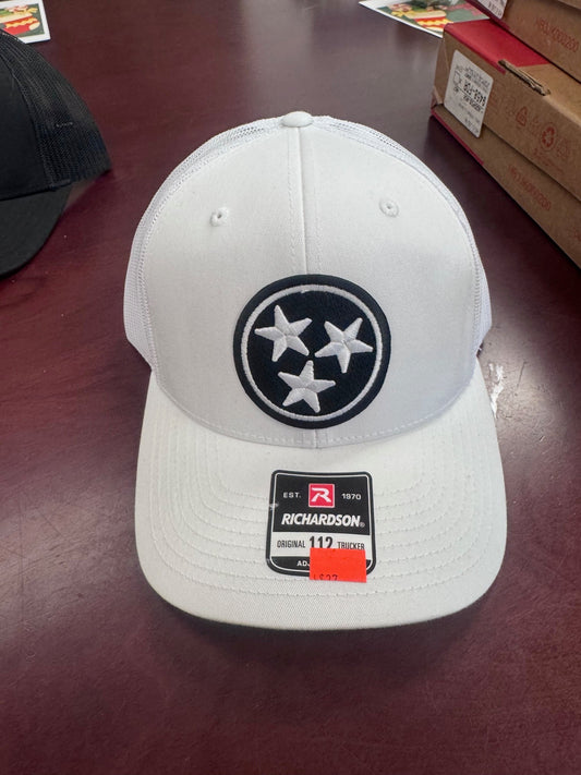 White Tri-Star Richardson 112 Snap Back Hat-0