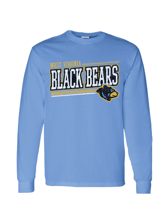 West Virginia Black Bears Youth Blue Alt Long Sleeve-2