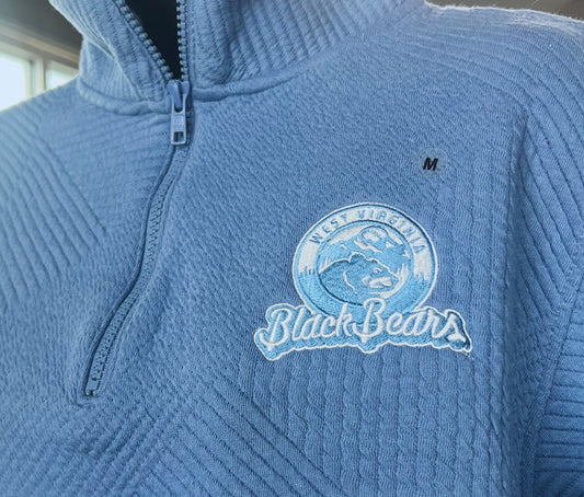 West Virginia Black Bears Ladies Light Blue 1/4 Zip-1