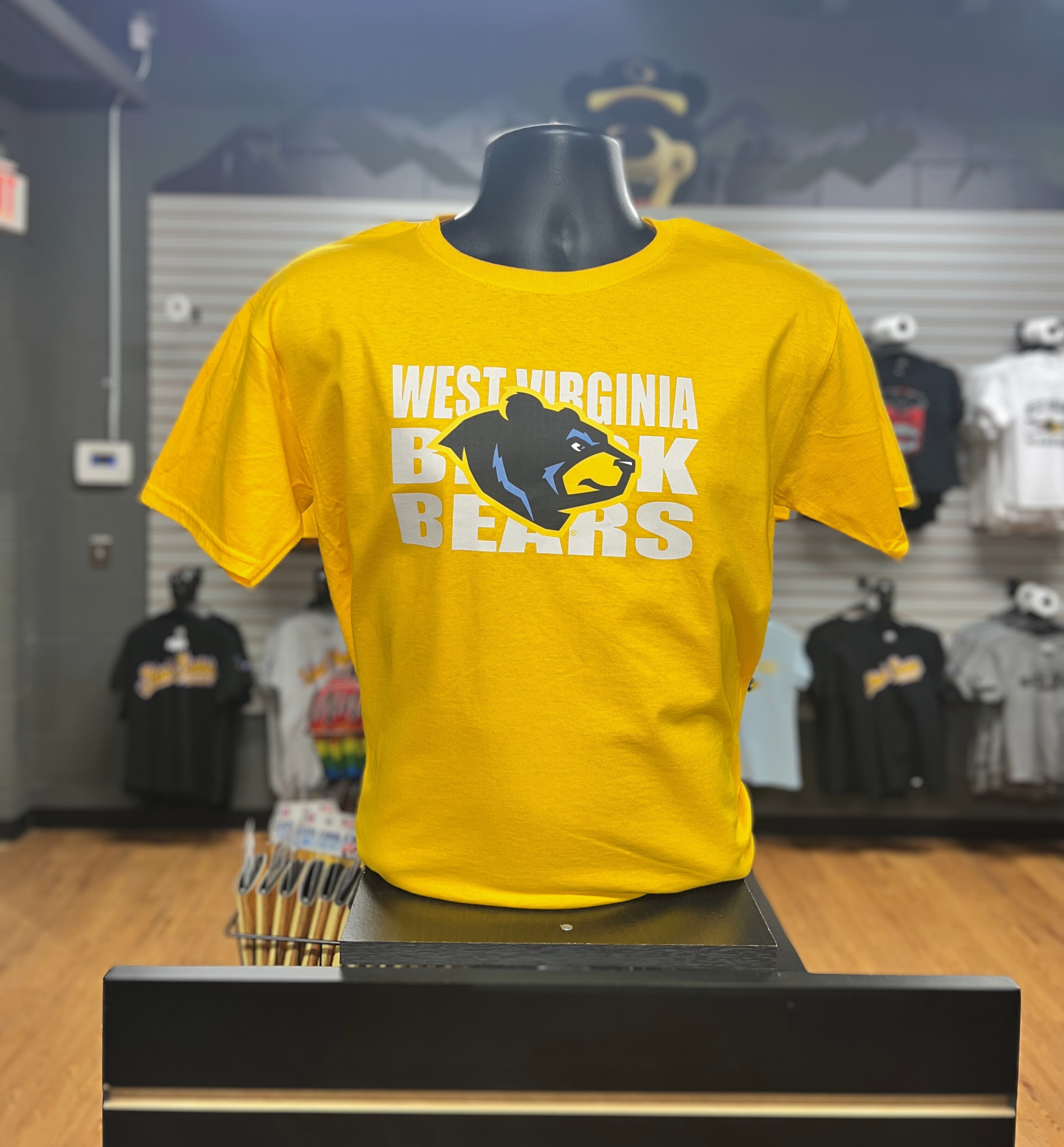 West Virginia Black Bears Youth Gold Block T-Shirt-0