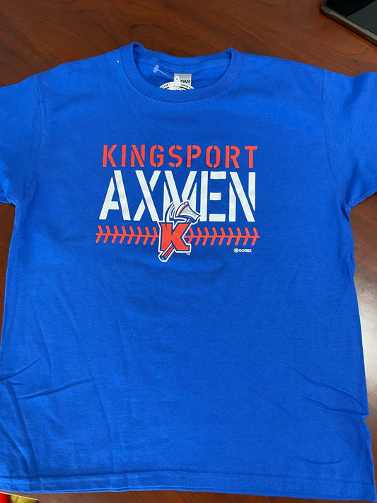 Kingsport Axmen Blue Stitch Youth Tee-0