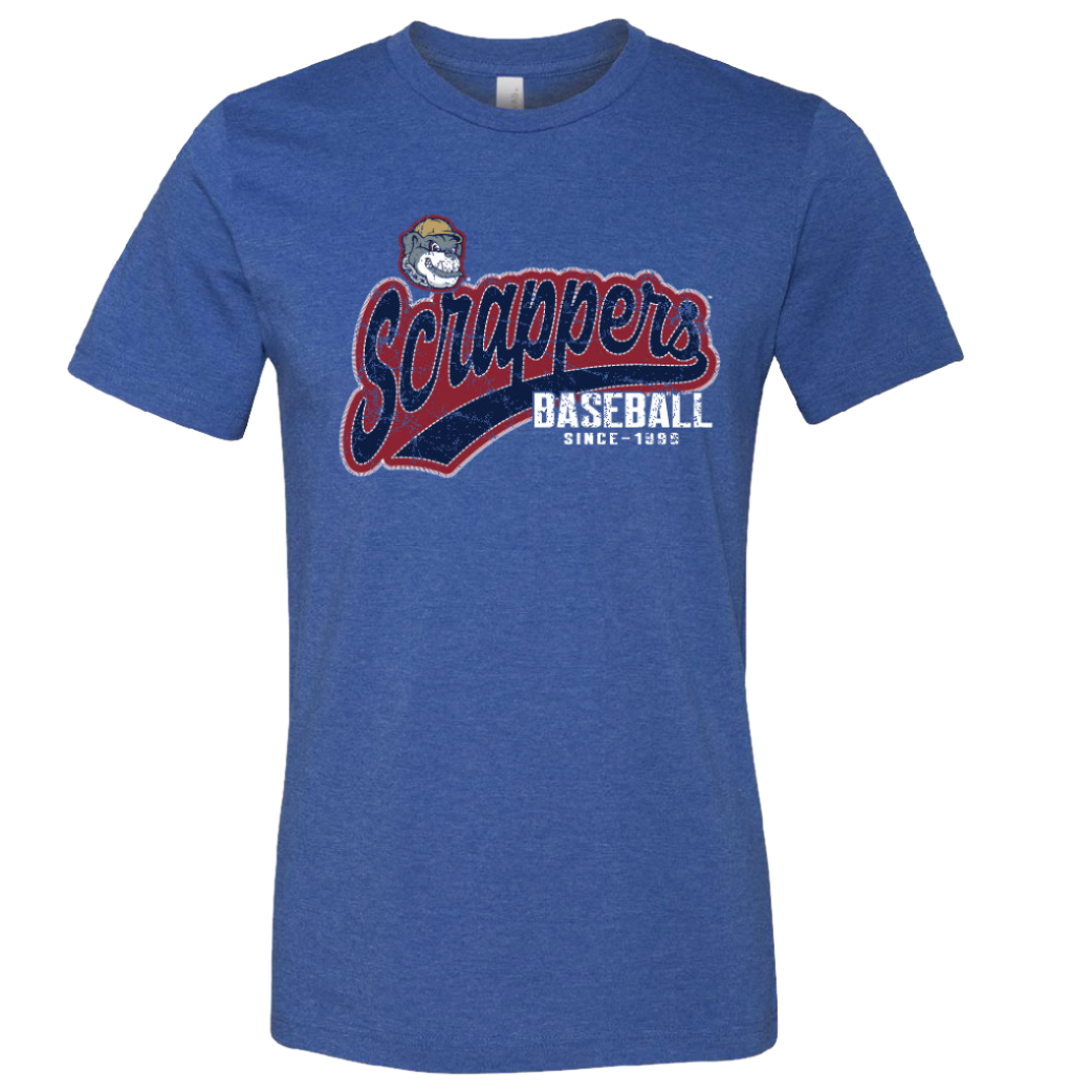 Heather Blue Scrappers Baseball T-Shirt