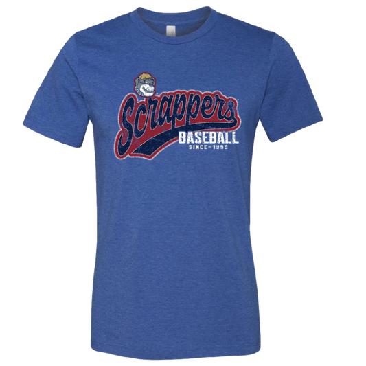 Heather Blue Scrappers Baseball T-Shirt-0