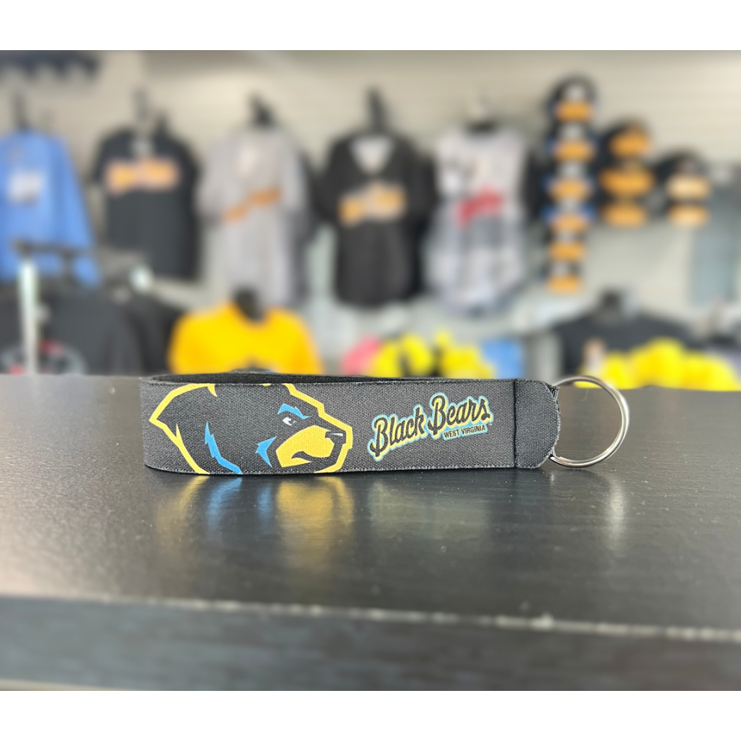 West Virginia Black Bears Wristlet Keychain