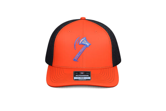 Orange and Black "Ax" Trucker Hat-0