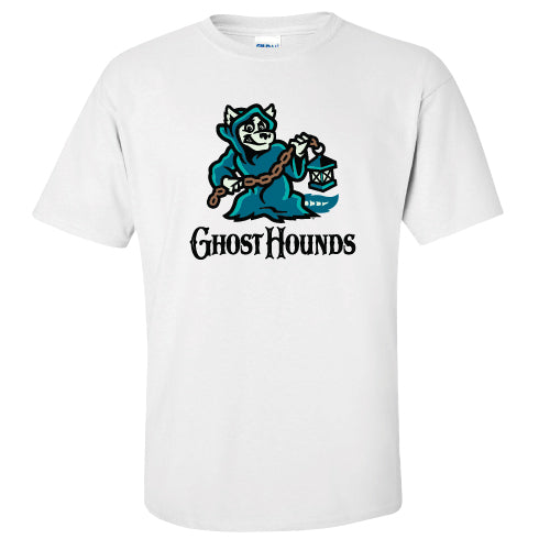 Spire City Ghost Hounds Primary Logo Adult White Tee-0