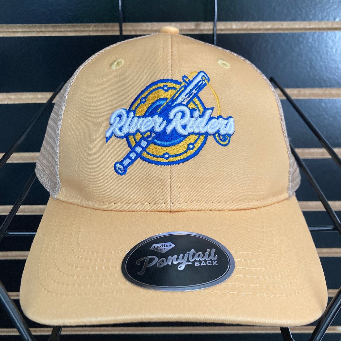 River Riders Women's Yellow Pony Tail Logo Cap