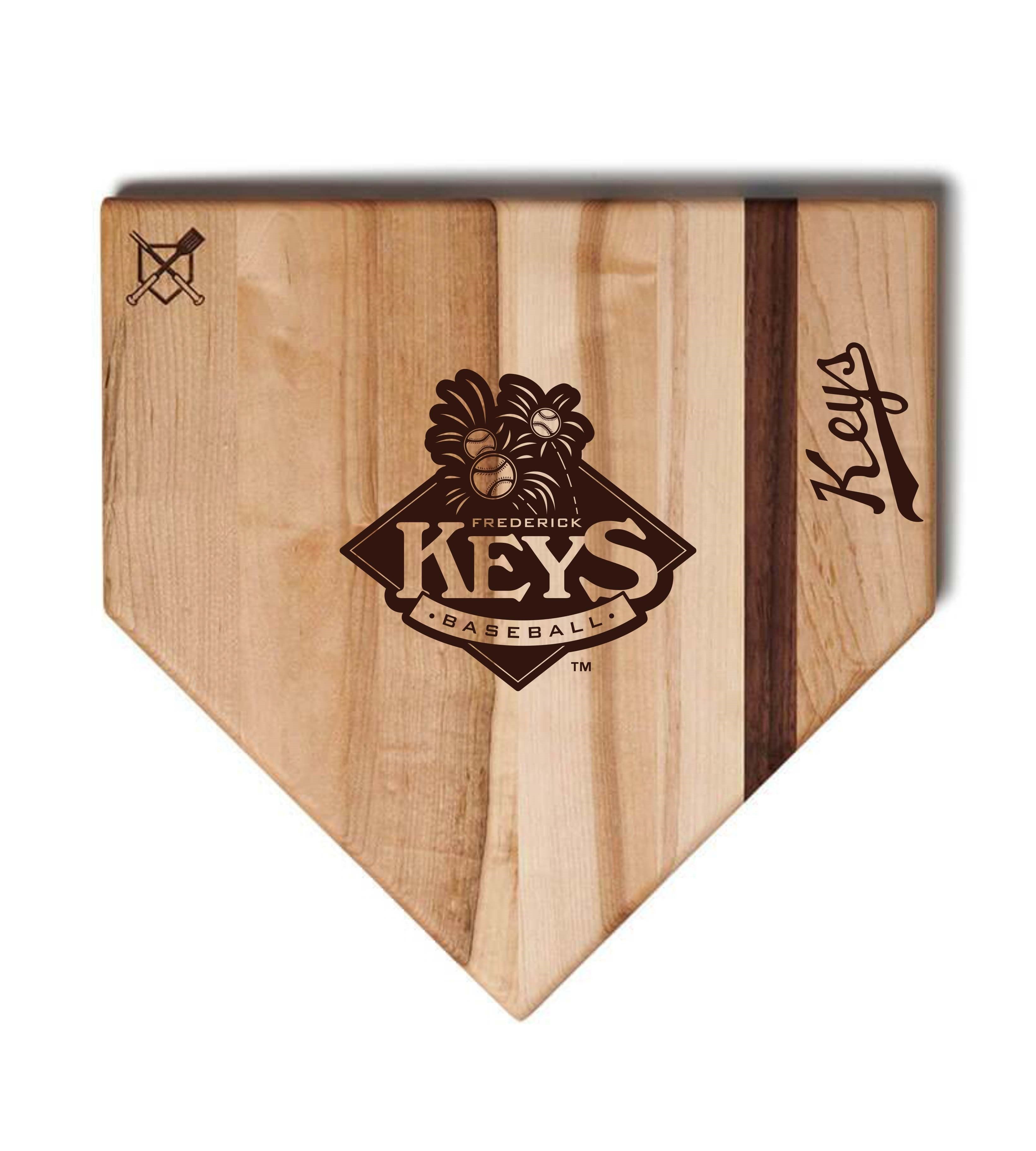 Frederick Keys Baseball BBQ Home Plate Cutting Board-0