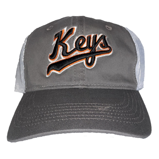Frederick Keys Adult Grey/White Mesh Trucker Hat-0